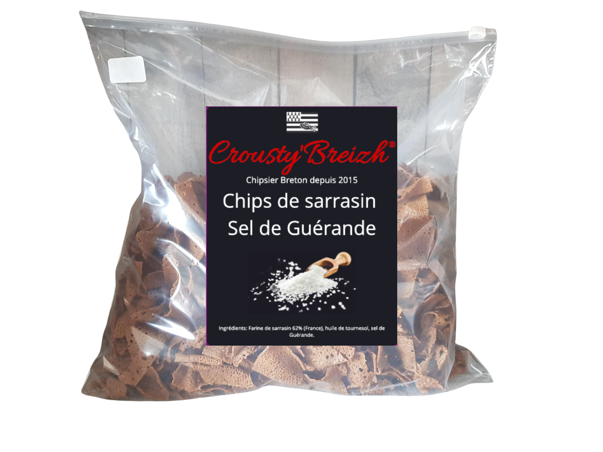 Chips de sarrasin au Sel de Guérande VRAC 1kg - Crousty'Breizh