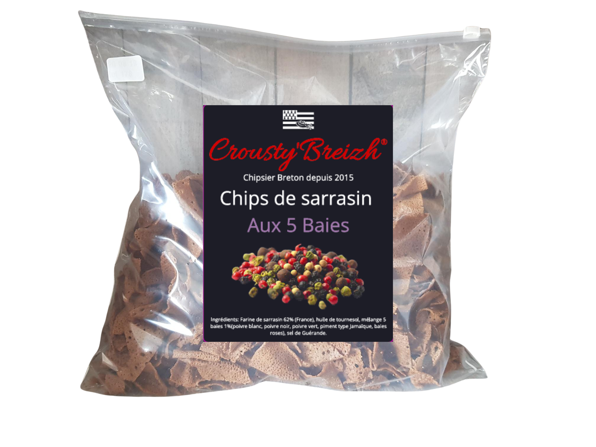 Chips de sarrasin AUX 5 BAIES VRAC 1kg - Crousty'Breizh